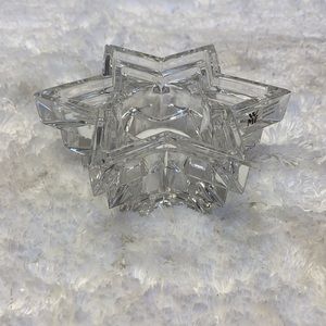 WMF Brilliant Stacked Crystal Star of David Votive Candle Holder Made in Germany